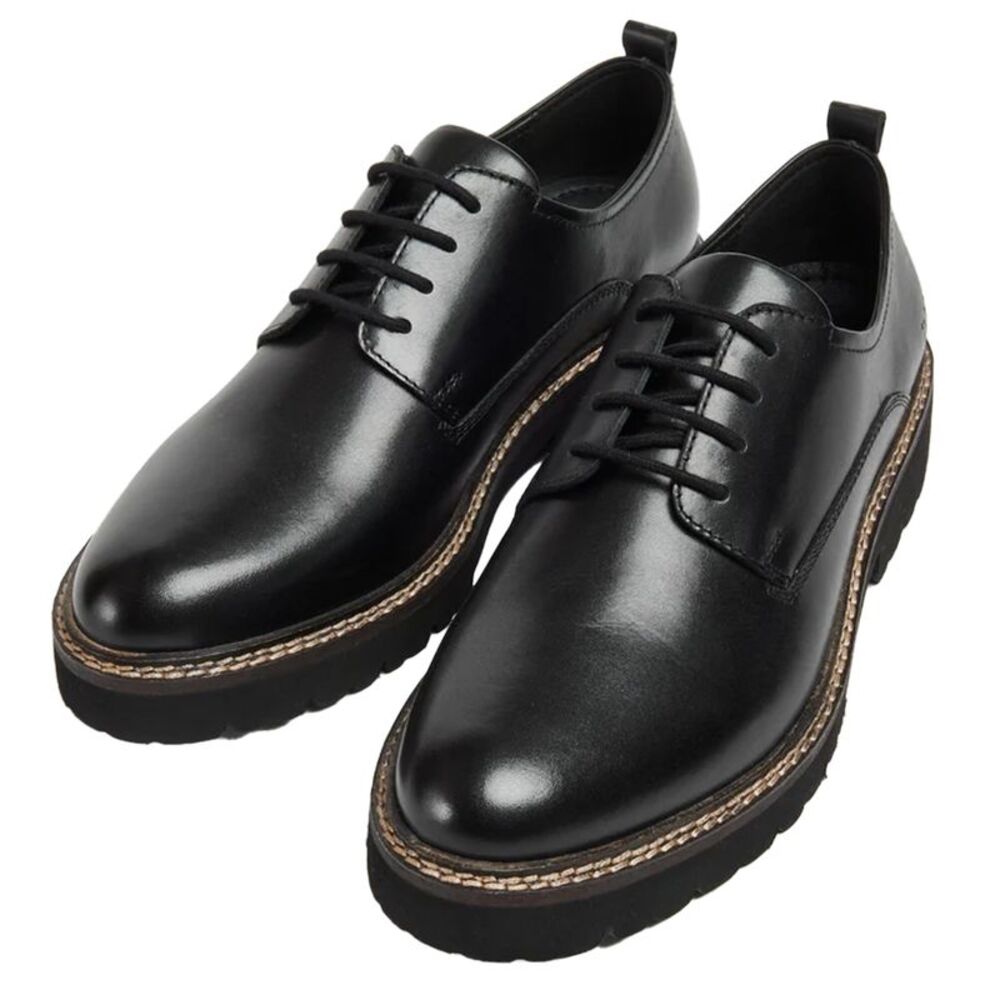 POD Womens/Ladies Kris Leather Shoes / Black